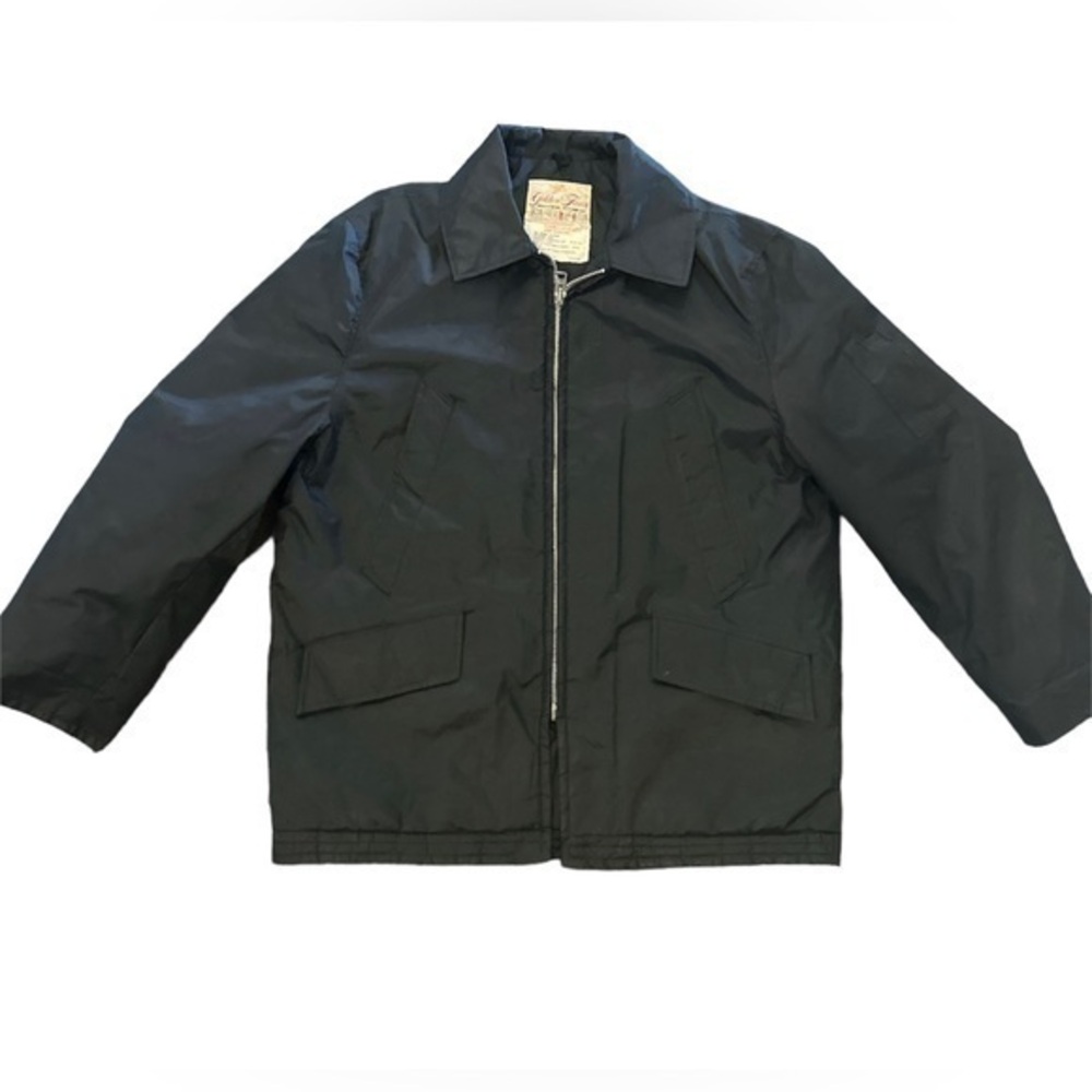 Vintage Black Golden Fleece Waterproof Jacket Size 44